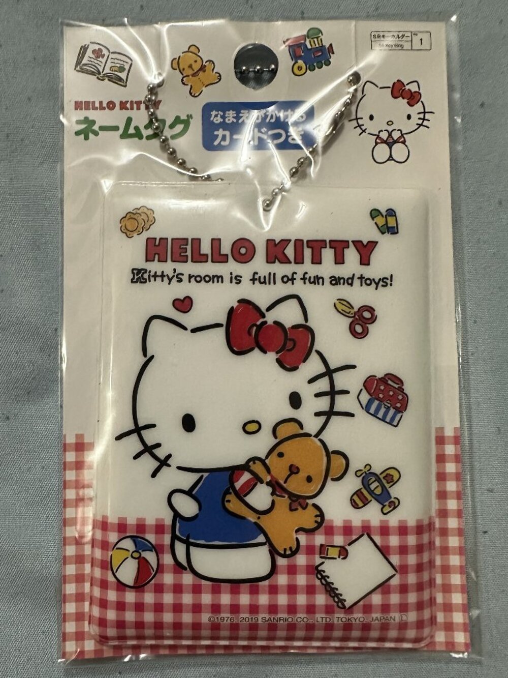 Sanrio Hello Kitty Retro Gingham Name Tag Pass Case